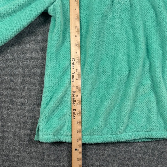 Talbots Fleece Pullover Quarter Zip Cozy Comfy Soft Mint Green M casual chic - Picture 8 of 9